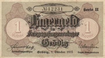 Ausztria/Grödig/hadifogolytábor 1915. 1K T:II- Austria/Grödig/war prison camp 1915. 1 Corona C:VF