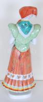 Népviseletes asszony, kézzel festett jelzett Hollóházi porcelán figura, jelzett (alján apró lepattan...