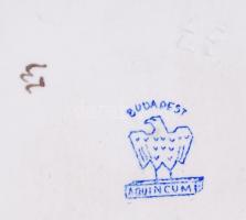 Aquincum, fésülködő női akt, kézzel festett, jelzett  /Handpainted Aquincum chinaware nude figure 22...