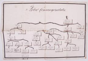 cca 1800 A Meszéna nemesi család családfája 42x29 cm