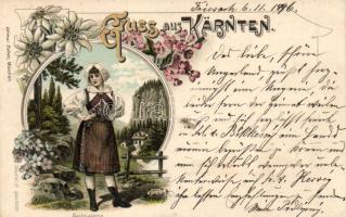 1896 Kärnten folklore litho