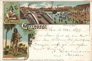 1899 Calcutta litho mini postcard (12.3 cm × 8.5 cm)