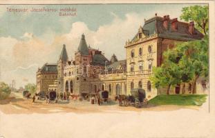 1899 Temesvár Bahnhof Litho