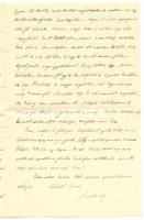 1899 Singer Bernát tapolcai és szabadkai főrabbi saját kézzel írt levele, melyben személyes ügyek me...