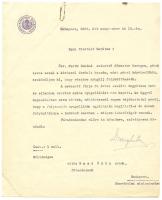 1933 Hivatalos levél a pénzügyminiszteri államtitkár aláírásával