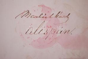 1883 Madách Károly Nógrád-megyei alispán, Madách Imre testvérének aláírása hivatalos iraton a megye ...