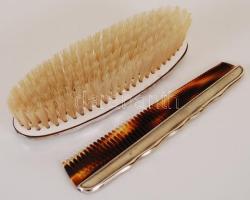 Régi fésű és kefe /  Vintage comb and brush, 17cm