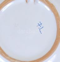 Kézzel festett jelzett kerámia dísztányér F.L. mesterjeggyel / 
Hand painted ceramic plate with make...