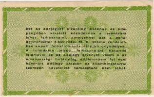 1946. 50.000Adóp. fehér, vízjel nélküli papíron, vékony betűk, számozás nélkül, hiányos, ékezet nélk...