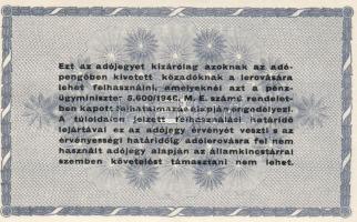 1946. 500.000Adóp. fehér, vízjel nélküli papíron, számozás nélkül T:I