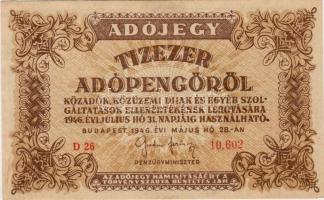 1946. 10.000Adóp. vízjeles, számozott T:I-