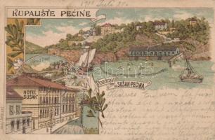 Susak-Pecina with Hotel Susak litho (Rb)