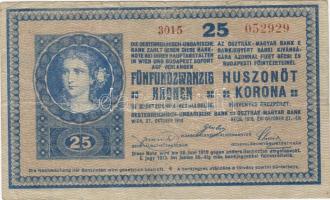 1918. 25K "fehér" hátlap T:II/III