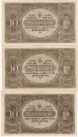 1920. 10K 3db benne (2x) egymásutáni sorszámozás T:I