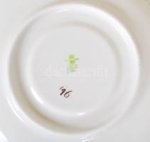 Zsolnay Pompadour teás készlet, összesen: 15 db, jelzett, hibátlan/ Flawless Zsolnay chinaware tea s...