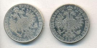 Ausztria/magyar verdejel 1857E 1Fl hamisítvány + 1861B 1Fl hamisítvány T:2
Austria 1857E 1 Florin fa...