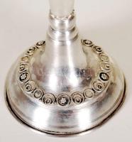 cca 1950 Ezüst (Ag) szombati gyertyatartó 925-ös finomságú izraeli tisztaságjelzéssel, kézzel ráille...