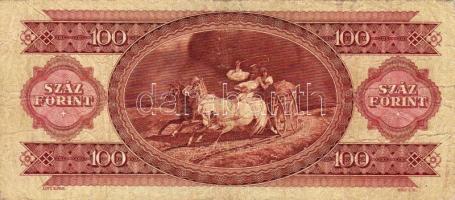 1984. 100Ft hátlapi alapnyomat (tulipán), fordított állású T:II/III