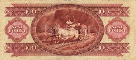 1984. 100Ft hátlapi alapnyomat (tulipán), fordított állású T:II/III