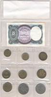 Eygiptom forgalmi sor fóliatokban 9klf érme + 1940. 5P bankjegy T:1-,2,2-
Egyiptom coin set in foil ...
