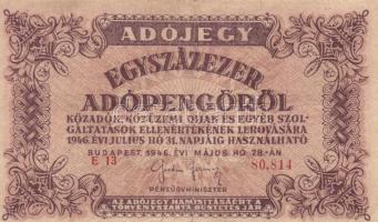 1946. 9db különféle adópengő bankjegy T:I-,II,III