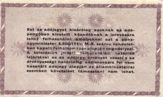 1946. 9db különféle adópengő bankjegy T:I-,II,III