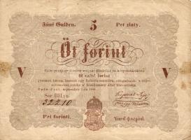 1848. 5Ft "barnás" + lemezhiba T:III/IV