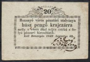 Rozsnyó 1849. 20kr T:II-