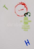 Zsolnay Pompadour süteményes tányér, összesen:5 db, jelzett, hibátlan/ Flawless Zsolnay chinaware pl...