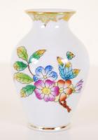 Kézzel festett Viktória-mintás Herendi porcelán vázácska / Hand-painted Herend chinaware vase 7 cm