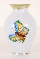 Kézzel festett Viktória-mintás Herendi porcelán vázácska / Hand-painted Herend chinaware vase 7 cm
