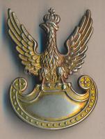 Lengyelország II.V.H. kitárt szárnyú sas sapkajelvény T:2 Poland WW2 Eagle cap badge C:XF