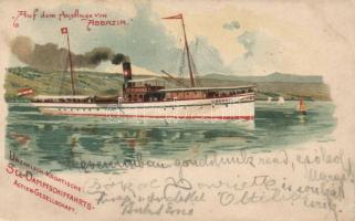 SS Liburnia, cruise ship, Hungarian Croatian ship company litho (EK)