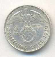 Német 3. Birodalom 1939B 2M Ag "Hindenburg" T:2-
German Third Reich 1939B 2 Marks Ag &quot...