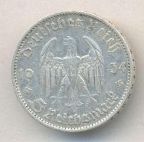 Német 3. Birodalom 1934D 5M Ag "Garnisonkirche" T:3
German Third Reich 1934D 5 Marks Ag &q...