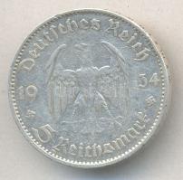 Német 3. Birodalom 1934A 5M Ag "Garnisonkirche" T:3
German Third Reich 1934A 5 Marks Ag &q...
