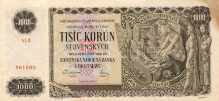Szlovákia 1940. 1000K T:II barnás folttal
