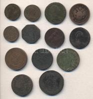 Kis vegyes réz/bronzpénzek, közte több krajcár, összesen 13db T:vegyes
mixed copper/brass coins with...