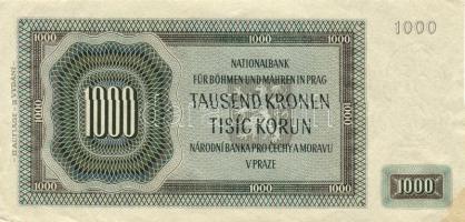 D.Reich/ Böhmen u. Mähren/ ném. megsz. 1942. 1000K T:II halvány barnás folttal