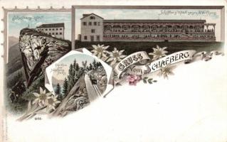 Schafberg Hotel, electric railway litho