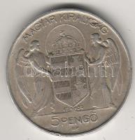 1939. "Horthy-balos" 5P ezüst T:3 ph., ütésnyom