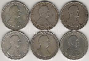 1930. "Horthy-jobbos" 5P ezüst 6db T:3