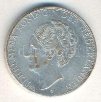 Hollandia 1932. 2 1/2G Ag "Wilhelmina" ezüstözött Br hamisítvány T:2-
Netherlands 1932. 2 ...