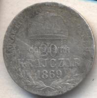 1869KB 20Kr "Magyar Királyi Váltó Pénz" Ag T:3-