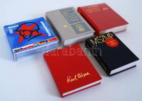 5 db politikai minikönyv: A Vörös Hadsereg naplója, Mszmp a szakszervezetekről, Védőpajzsunk, Szaksz...