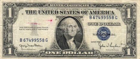 USA 1935D 1$ kék pecsét T:II/III