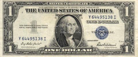 USA 1935F 1$ kék pecsét T:II/III-