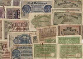 D.Reich/Reichskredikassen dátum nélkül, 40-es évek 50Pf (5x), 10RM (2x), 2RM (6x), 5RM (3x), 20RM (3x), 50RM (4x) 23db T:III,IV