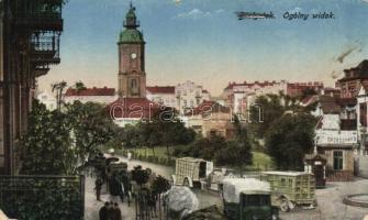 Bialystok market street with clock tower, conducter booth (EB)