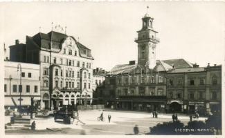 Cieszyn Main square, petrol station, cinema, restaurant, hairdressing salon, the shop of R. Fassel